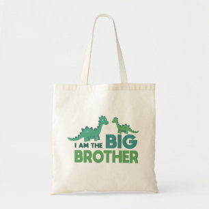 Tote Bag Je suis le grand frère caricature dinosaure garçon