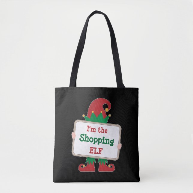 Tote Bag Je suis l'elfe du shopping | Elfe de Noël personna (Devant)
