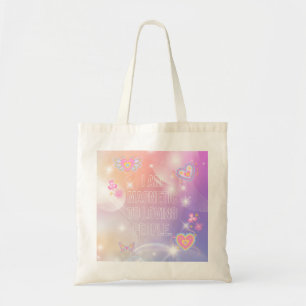 Tote Bag Je suis Magnétique, Motivationnel, Inspirant, Rose