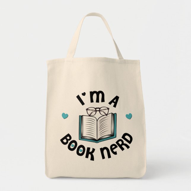 Tote Bag Je suis Nerd de livre (Devant)