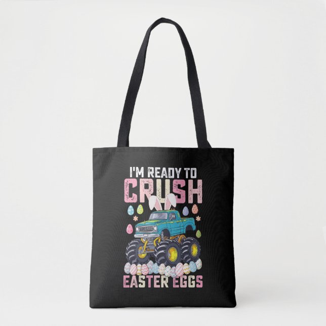 Tote Bag Je suis prêt à écraser les oeufs de Pâques Monster (Devant)