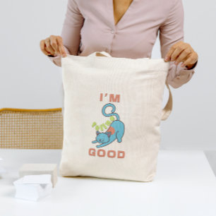 Tote Bag Je suis un bon chat bleu.