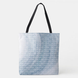 Tote Bag Je suis un enfant de Dieu Bleu Type de répétition