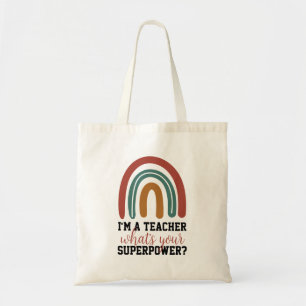 Tote Bag Je suis un enseignant Quel est votre super-pouvoir