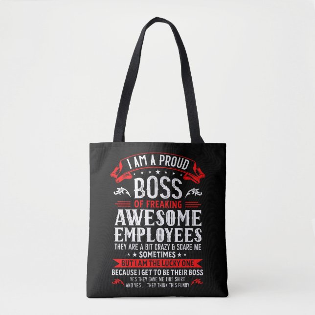 Tote Bag Je Suis Un Fier Chef De Freaking Employés Géniaux  (Devant)