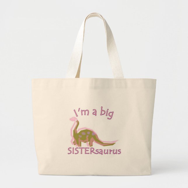 Tote Bag Je suis un grand sistersaurus (Devant)