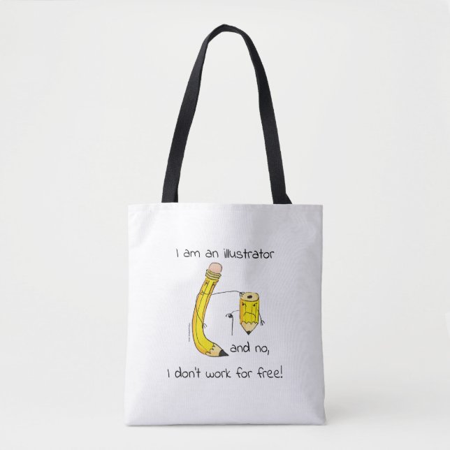 Tote Bag Je suis un illustrateur et non, je ne travaille pa (Devant)