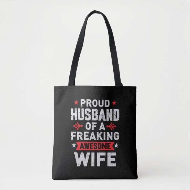 Tote Bag Je suis un Mari Fier d'une femme géniale et monstr (Devant)