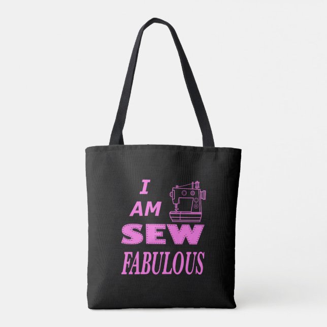 Tote Bag Je Suis Un Peu Fabrique En Noir Et Rose (Dos)