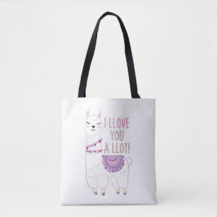 Tote Bag Je t'aime beaucoup - Drôle Llama