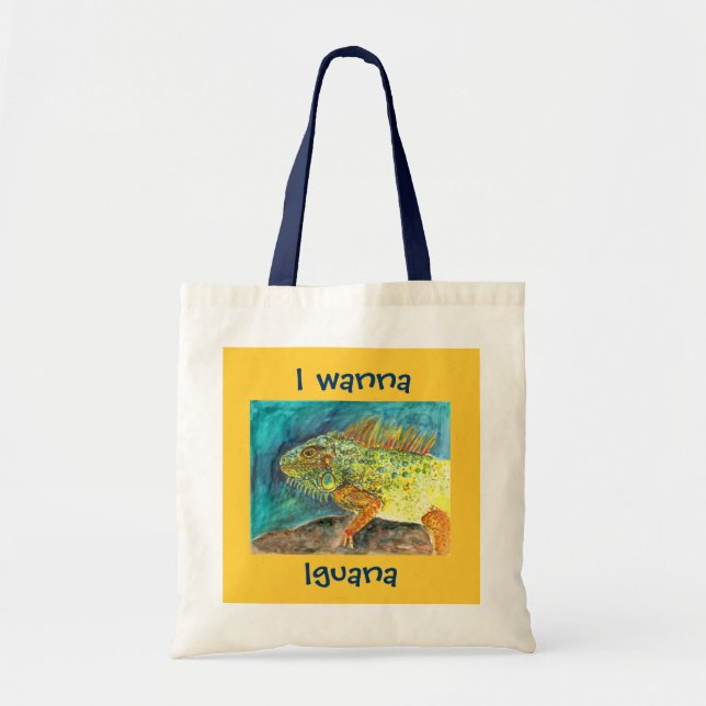 Tote Bag Je veux à l'iguane (Devant)