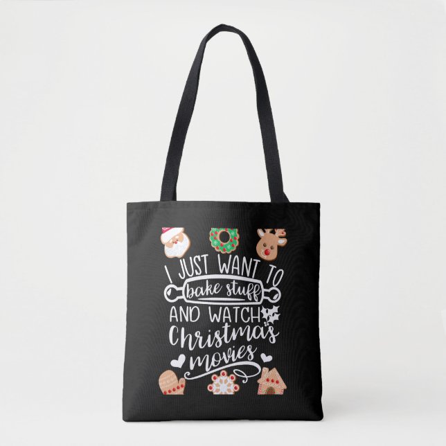 Tote Bag Je veux juste faire cuire des trucs Regarder les f (Devant)