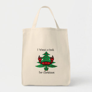 Tote Bag Je veux un crabe pour Noël