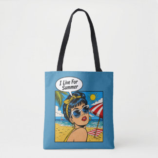 Tote Bag Je vis pour l'été