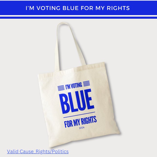 Tote Bag Je vote le démocrate bleu (Créateur téléchargé)