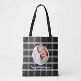 Tote Bag Je vous juge tranquillement - noir