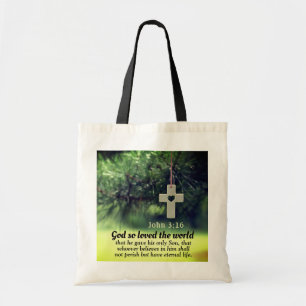 Tote Bag Jean 3:16 Dieu a tant aimé le monde qu'il a donné 