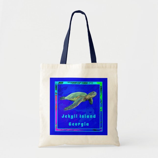Tote Bag Jekyll Island Georgia Ocean Blue Sea Turtle (Devant)
