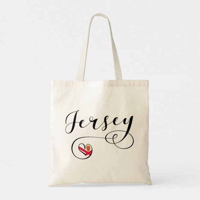 Tote Bag Jersey Flag Heart, Îles Anglo-Normandes (Dos)