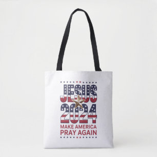 Tote Bag Jésus 2024 Faisons à Nouveau Prié l'Amérique