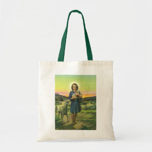 Tote Bag Jésus-Christ berger vintage avec agneau bébé