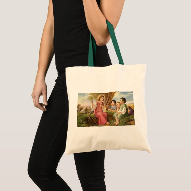Tote Bag Jésus Christ Enseigner les enfants, Religion Vinta (Devant (produit))