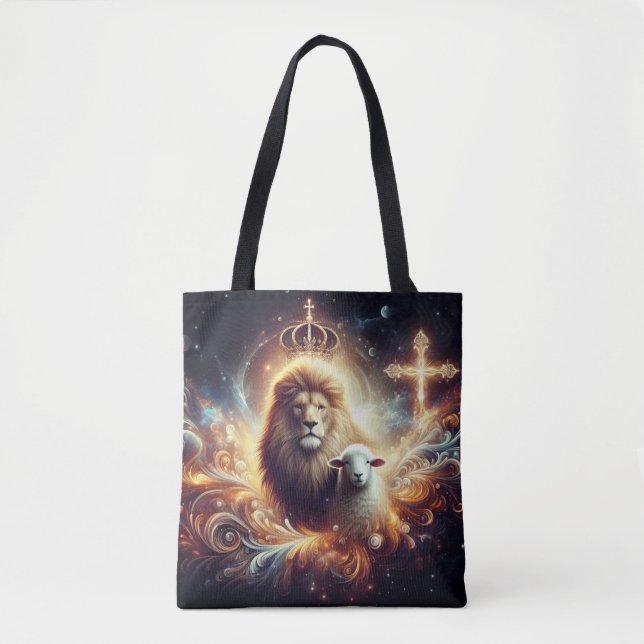 Tote Bag Jésus est le Lion et l'Agneau (Devant)