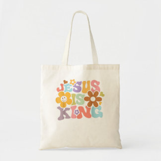 Tote Bag Jésus Est Le Roi Fleur Hippie Coloré