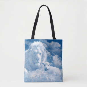 TOTE BAG JÉSUS L'AGNEAU ET JÉSUS LE LION