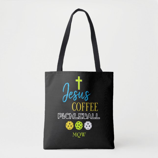 Tote Bag JESUS Pickleball de café élégant (Devant)