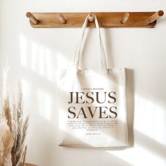 Tote Bag Jésus sauve | Christian Aesthétique Unisex