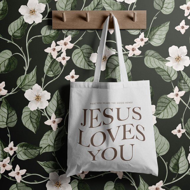 Tote Bag Jésus t'aime | Vêtements esthétiques chrétiens (Créateur téléchargé)