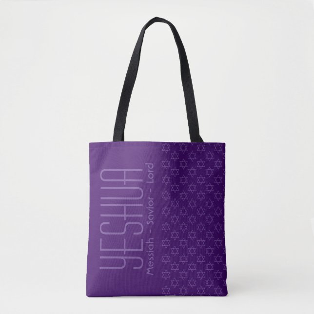 Tote Bag Jésus YESHUA Messiah Sauveur Seigneur Custom PURPL (Devant)