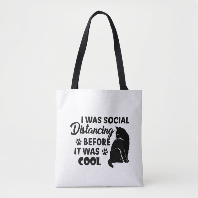 Tote Bag j'étais socialement distante avant d'être cool | c (Devant)