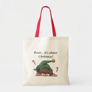 Tote Bag Jeter un coup d'oeil Noël Elf
