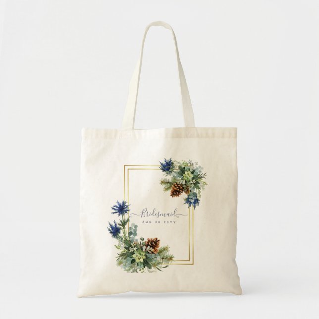 Tote Bag Jeu bleu d'hiver Eucalyptus Mariage Wonderland (Devant)