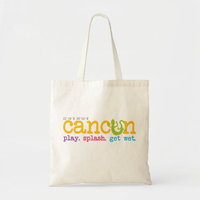 Tote Bag Jeu de Cancun. Éclaboussure. Obtenez humide. (Devant)