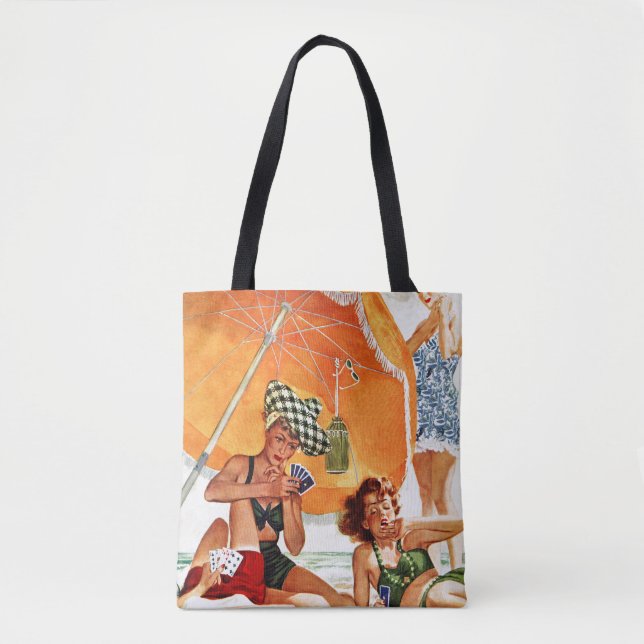 Tote Bag Jeu de cartes à la plage par Alex Ross (Devant)