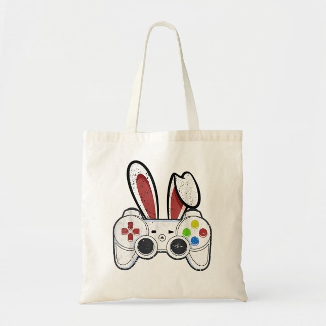 Tote Bag Jeu Vidéo Contrôleur Bunny Jeu Pâques Joueur Bo (Devant)