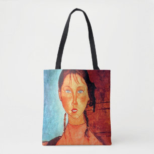 Tote Bag Jeune fille aux nattes, Modigliani