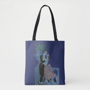 Tote Bag Jeunes mariés Art Déco vintage, danse d'amour de m