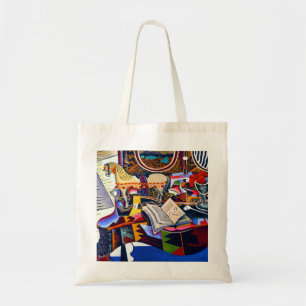 Tote Bag Joan Miro Horse Pipe et Fleur rouge