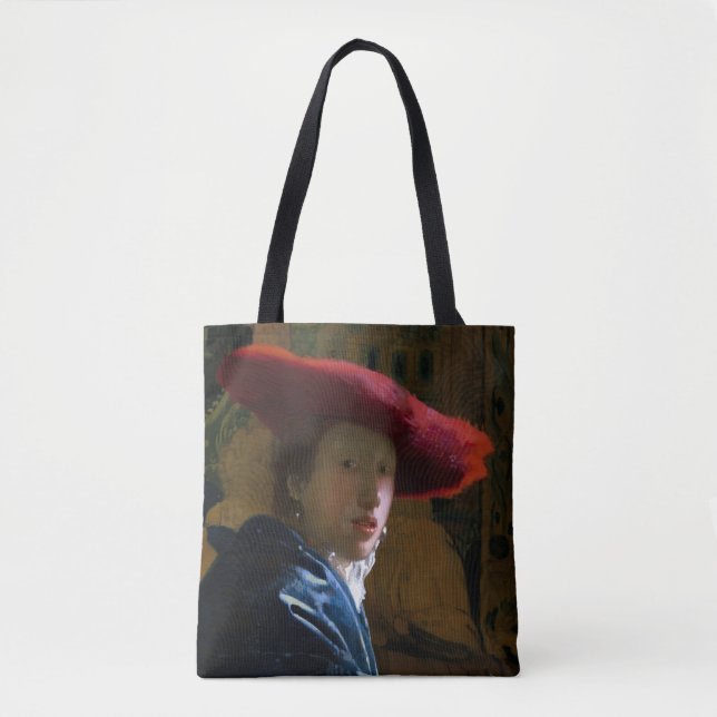 Tote Bag Johannes Vermeer - Fille avec un Casquette rouge (Devant)
