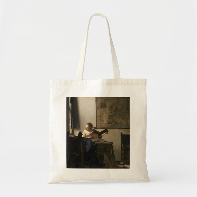 Tote Bag Johannes Vermeer - Jeune femme avec un trait (Devant)