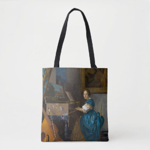 Tote Bag Johannes Vermeer - Lady assise à une virginale