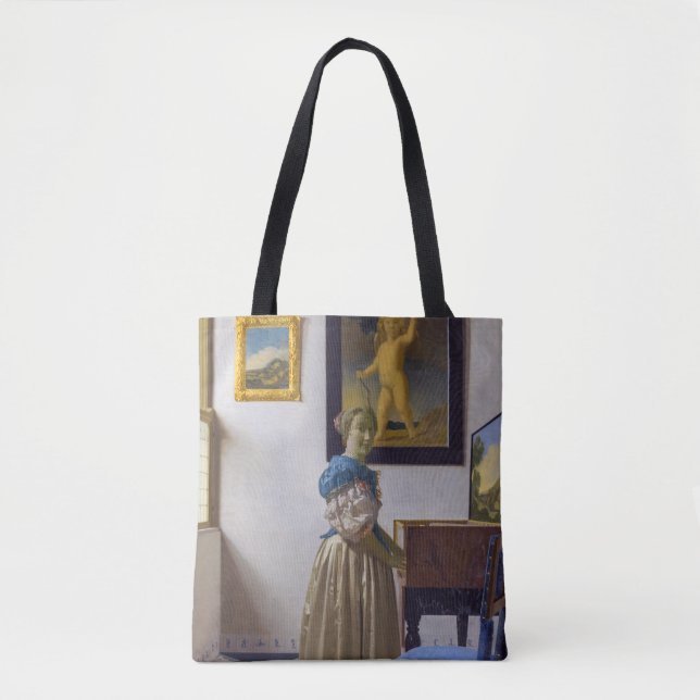 Tote Bag Johannes Vermeer - Lady debout dans une virginale (Devant)