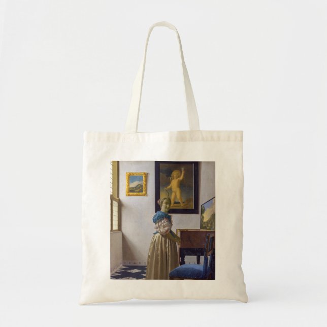 Tote Bag Johannes Vermeer - Lady debout dans une virginale (Devant)