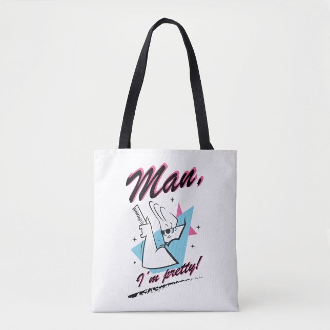 Tote Bag Johnny Bravo - Man I'm Pretty Retro Graphic (Devant)