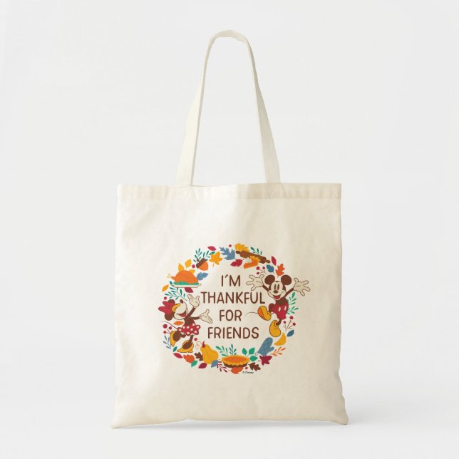 Tote Bag Joie d'action de grâce avec Mickey et Minnie (Devant)