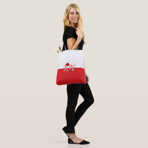 Tote Bag Joie Noël rouge et blanc